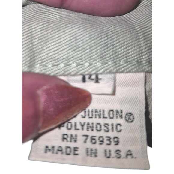 PULP Seafoam Green Soft Junlon Cotton Straight Leg Flowy Slacks Pants Size 14 - Picture 2 of 6